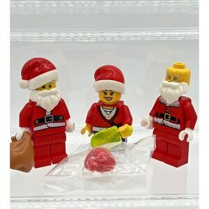 Lego Santa Clause w/ Bag Holiday Christmas Xmas Minifigure lot of 3